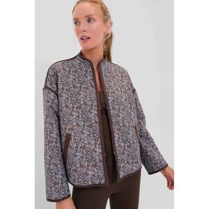 Tuckernuck Reversible Quilted Jacket Brown Floral Basketweave Hook Size XL